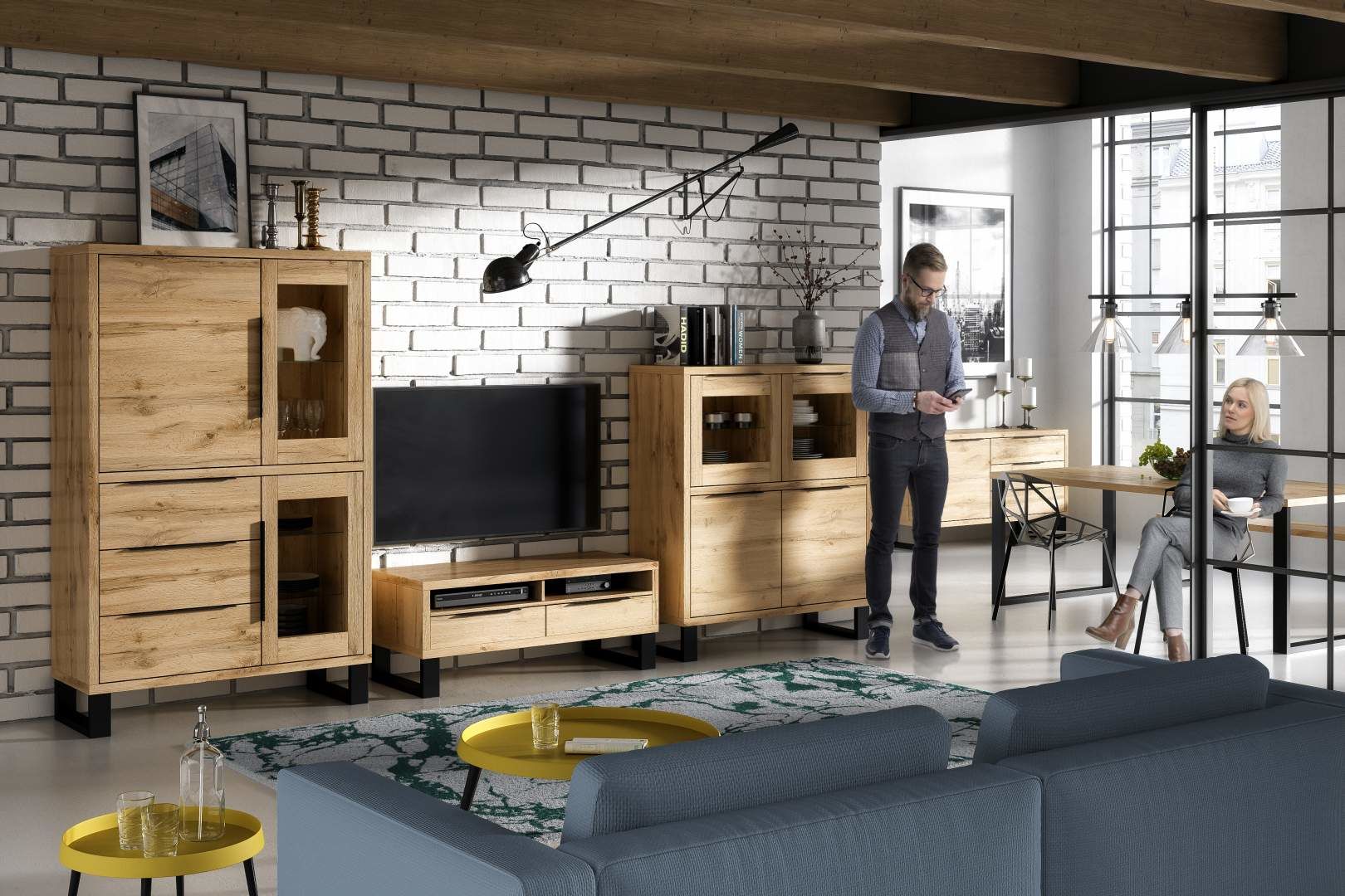 TV komoda 120 HALLE Dub Wotan