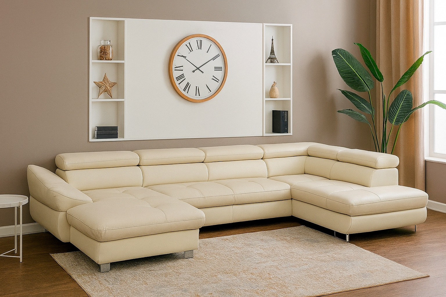 Kožená sedací souprava AVOLA do U