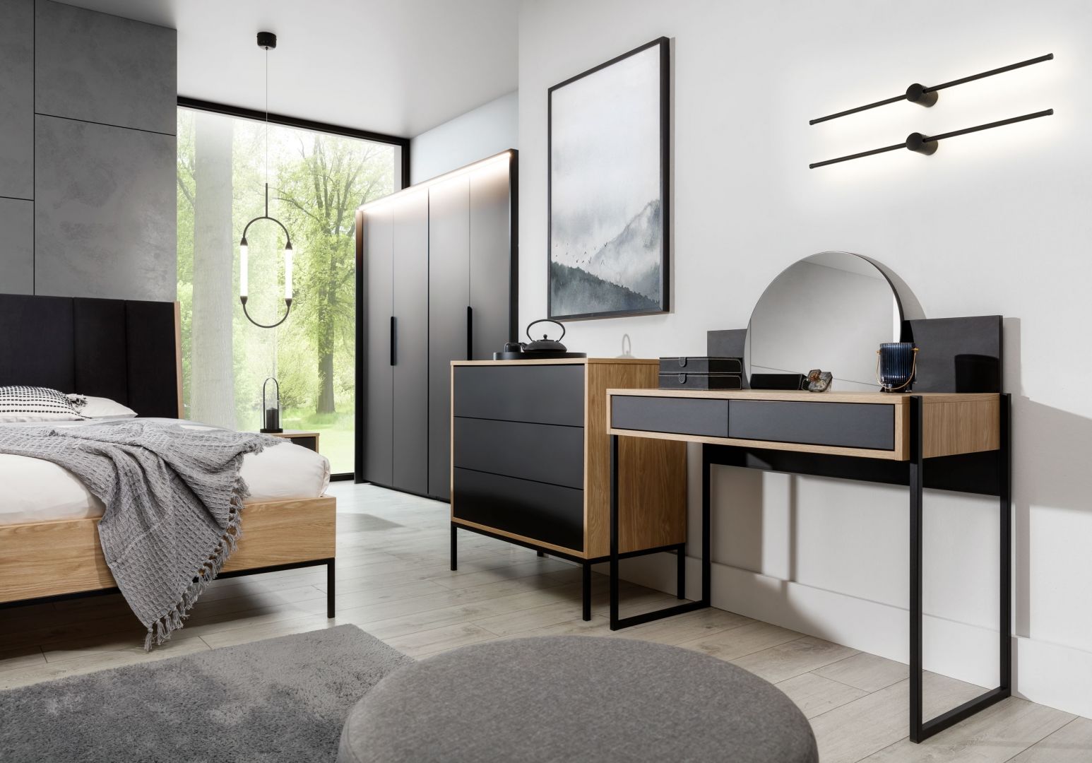 Toaletní stolek se zrcadlem BLACK LOOFT