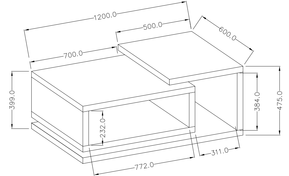 Konferenční stolek BOTA Bílá - beton Colorado
