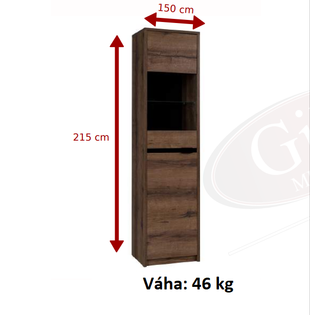 Vitrína DANVER D-16