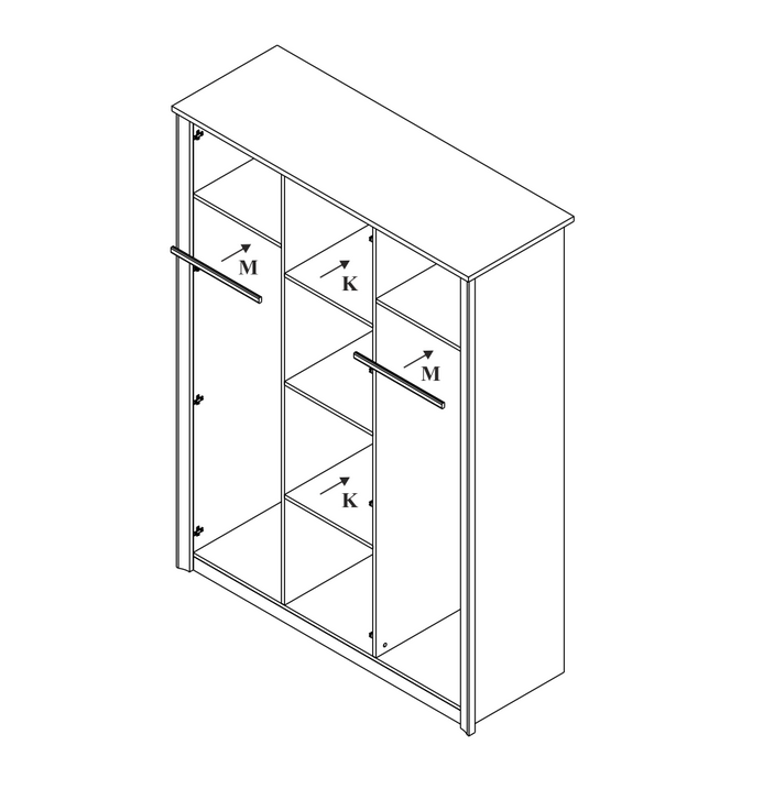 Šatní skříň Finezia F3 Dub Sonoma čokoláda